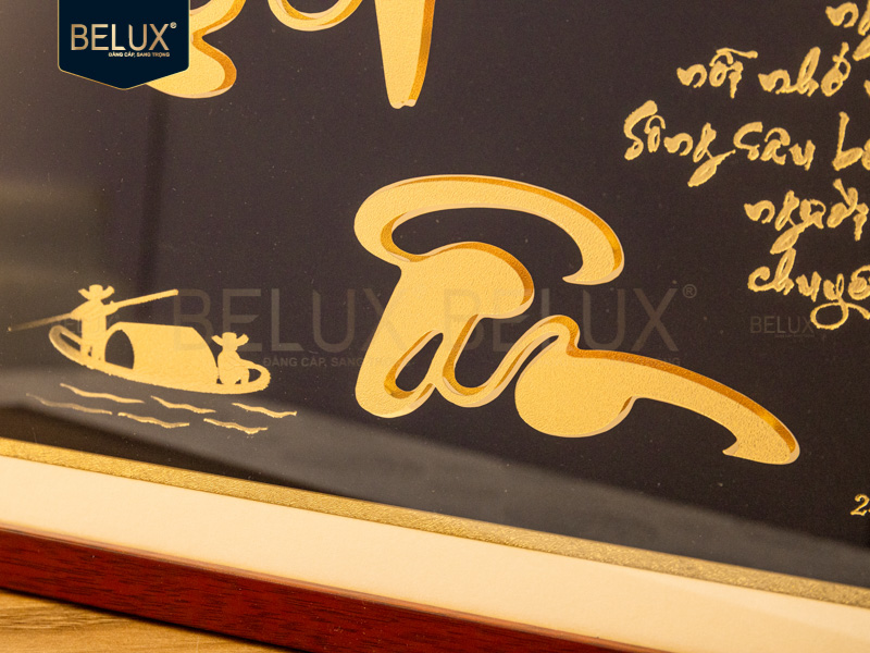 Tranh Chữ Tri Ân Dát Vàng 24k